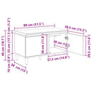 vidaXL Előtér pad ajtóval Öreg fa 80 x 38 x 46 cm Műanyag Fa és Szövet