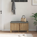 vidaXL Előtér pad Kézműves Tölgy 80 x 38 x 46 cm Műanyag Fa és Szövet