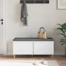 vidaXL Előtér pad párnával Fehér 100 x 38 x 46 cm Műanyag Fa és Szövet
