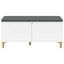 vidaXL Előtér pad párnával Fehér 100 x 38 x 46 cm Műanyag Fa és Szövet