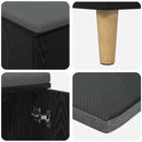 vidaXL Előtér pad Fekete Tölgy 100 x 38 x 46 cm Műanyag Fa és Szövet