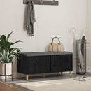 vidaXL Előtér pad Fekete Tölgy 100 x 38 x 46 cm Műanyag Fa és Szövet