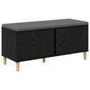 vidaXL Előtér pad Fekete Tölgy 100 x 38 x 46 cm Műanyag Fa és Szövet