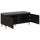 vidaXL Előtér pad Fekete Tölgy 100 x 38 x 46 cm Műanyag Fa és Szövet