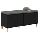 vidaXL Előtér pad Fekete Tölgy 100 x 38 x 46 cm Műanyag Fa és Szövet