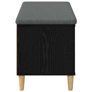 vidaXL Előtér pad Fekete Tölgy 100 x 38 x 46 cm Műanyag Fa és Szövet