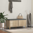 vidaXL Előtér pad Sonoma tölgy 100 x 38 x 46 cm Műanyag Fa és Szövet