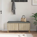 vidaXL Előtér pad Sonoma tölgy 100 x 38 x 46 cm Műanyag Fa és Szövet