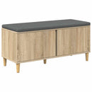 vidaXL Előtér pad Sonoma tölgy 100 x 38 x 46 cm Műanyag Fa és Szövet