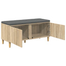 vidaXL Előtér pad Sonoma tölgy 100 x 38 x 46 cm Műanyag Fa és Szövet