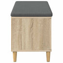vidaXL Előtér pad Sonoma tölgy 100 x 38 x 46 cm Műanyag Fa és Szövet
