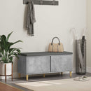 vidaXL Előtér pad Beton Szürke 100 x 38 x 46 cm Műanyag Fa és Szövet