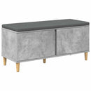 vidaXL Előtér pad Beton Szürke 100 x 38 x 46 cm Műanyag Fa és Szövet