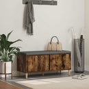 vidaXL Előtér pad Füstölt Tölgy 100 x 38 x 46 cm Műanyag Fa és Szövet