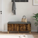 vidaXL Előtér pad Füstölt Tölgy 100 x 38 x 46 cm Műanyag Fa és Szövet