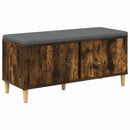 vidaXL Előtér pad Füstölt Tölgy 100 x 38 x 46 cm Műanyag Fa és Szövet