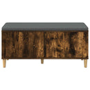 vidaXL Előtér pad Füstölt Tölgy 100 x 38 x 46 cm Műanyag Fa és Szövet