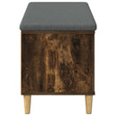 vidaXL Előtér pad Füstölt Tölgy 100 x 38 x 46 cm Műanyag Fa és Szövet