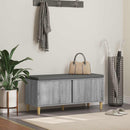 vidaXL Előtér pad Szürke Sonoma 100 x 38 x 46 cm Műanyag Fa és Szövet