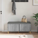 vidaXL Előtér pad Szürke Sonoma 100 x 38 x 46 cm Műanyag Fa és Szövet