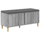 vidaXL Előtér pad Szürke Sonoma 100 x 38 x 46 cm Műanyag Fa és Szövet