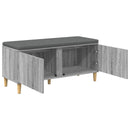 vidaXL Előtér pad Szürke Sonoma 100 x 38 x 46 cm Műanyag Fa és Szövet