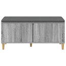 vidaXL Előtér pad Szürke Sonoma 100 x 38 x 46 cm Műanyag Fa és Szövet