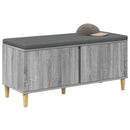 vidaXL Előtér pad Szürke Sonoma 100 x 38 x 46 cm Műanyag Fa és Szövet