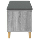 vidaXL Előtér pad Szürke Sonoma 100 x 38 x 46 cm Műanyag Fa és Szövet