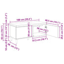vidaXL Előtér pad Szürke Sonoma 100 x 38 x 46 cm Műanyag Fa és Szövet