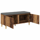 vidaXL Előtér pad Öreg fa 100 x 38 x 46 cm Műanyag Fa és Szövet