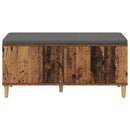 vidaXL Előtér pad Öreg fa 100 x 38 x 46 cm Műanyag Fa és Szövet