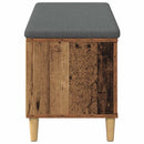vidaXL Előtér pad Öreg fa 100 x 38 x 46 cm Műanyag Fa és Szövet