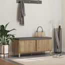 vidaXL Előtér pad Kézműves Tölgy 100 x 38 x 46 cm Műanyag Fa és Szövet
