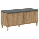 vidaXL Előtér pad Kézműves Tölgy 100 x 38 x 46 cm Műanyag Fa és Szövet