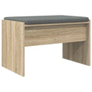 vidaXL Előtér pad párnával Sonoma tölgy 63 x 38 x 40 cm