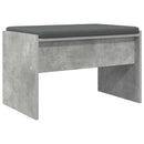 vidaXL Előtér pad párnával Beton Szürke 63 x 38 x 40 cm