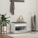 vidaXL Előtér pad párnával Fehér 63 x 38 x 45 cm Műanyag Fa és Szövet