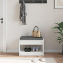 vidaXL Előtér pad párnával Fehér 63 x 38 x 45 cm Műanyag Fa és Szövet