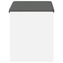 vidaXL Előtér pad párnával Fehér 63 x 38 x 45 cm Műanyag Fa és Szövet