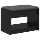 vidaXL Előtér pad Fekete Tölgy 63 x 38 x 45 cm Műanyag Fa és Szövet