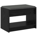 vidaXL Előtér pad Fekete Tölgy 63 x 38 x 45 cm Műanyag Fa és Szövet