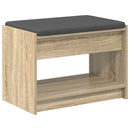 vidaXL Előtér pad Sonoma tölgy 63 x 38 x 45 cm Műanyag Fa és Szövet