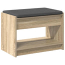 vidaXL Előtér pad Sonoma tölgy 63 x 38 x 45 cm Műanyag Fa és Szövet
