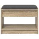 vidaXL Előtér pad Sonoma tölgy 63 x 38 x 45 cm Műanyag Fa és Szövet