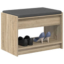vidaXL Előtér pad Sonoma tölgy 63 x 38 x 45 cm Műanyag Fa és Szövet