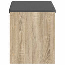 vidaXL Előtér pad Sonoma tölgy 63 x 38 x 45 cm Műanyag Fa és Szövet