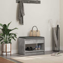 vidaXL Előtér pad Beton Szürke 63 x 38 x 45 cm Műanyag Fa és Szövet