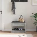 vidaXL Előtér pad Beton Szürke 63 x 38 x 45 cm Műanyag Fa és Szövet