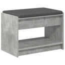 vidaXL Előtér pad Beton Szürke 63 x 38 x 45 cm Műanyag Fa és Szövet